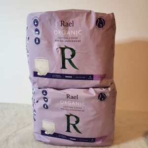 Rael Organic Cotton Cover Period Underwear Panty Style Pad L/XL 2 Packs Of 8 New